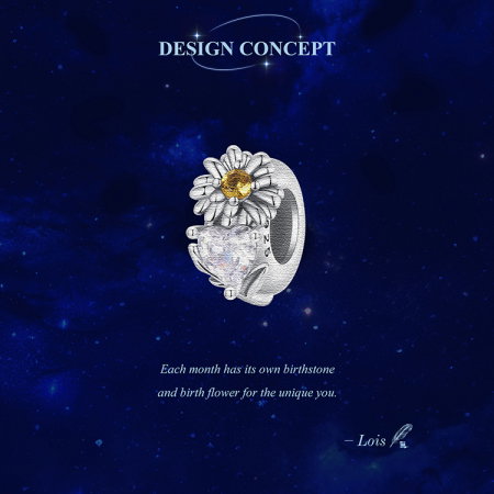 Pandantiv argint cu zirconiu inimioara si margareta [14]