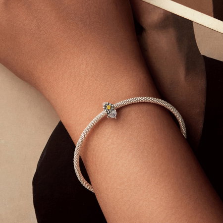 Pandantiv argint cu zirconiu inimioara si margareta [1]