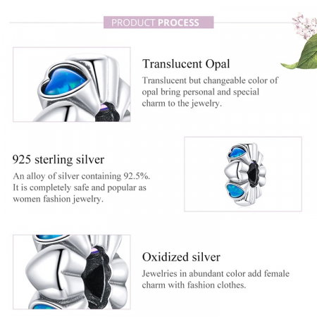 Pandantiv argint distantier cu inimioare din opal [3]