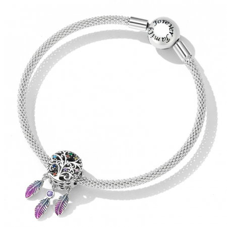 Pandantiv argint dream catcher cu copacul vietii [4]