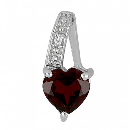 Pandantiv argint elegant cu inima de granat si zirconii - PVA0014 [0]