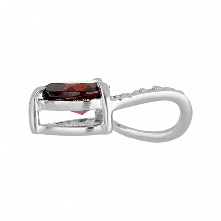 Pandantiv argint elegant cu inima de granat si zirconii - PVA0014 [1]