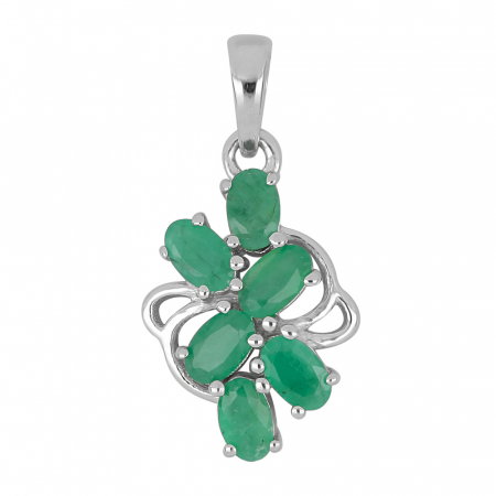 Pandantiv argint elegant cu smarald si zirconiu - PVA0017 [0]