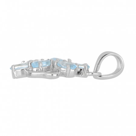 Pandantiv argint floare cu topaz - PVA0020 [1]