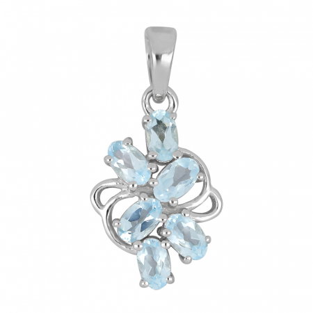 Pandantiv argint floare cu topaz - PVA0020 [0]