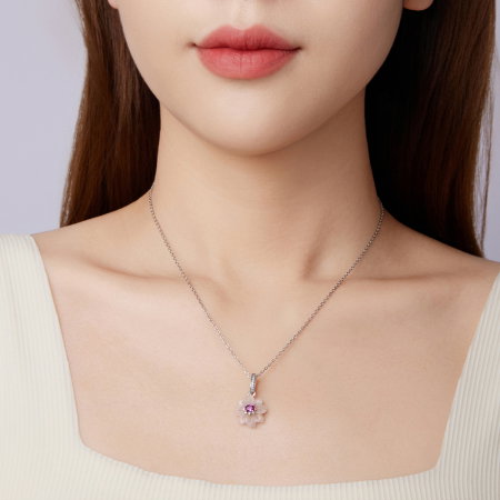 Pandantiv argint floare cu Zirconia [5]