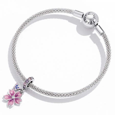 Pandantiv argint floare si fluture [3]