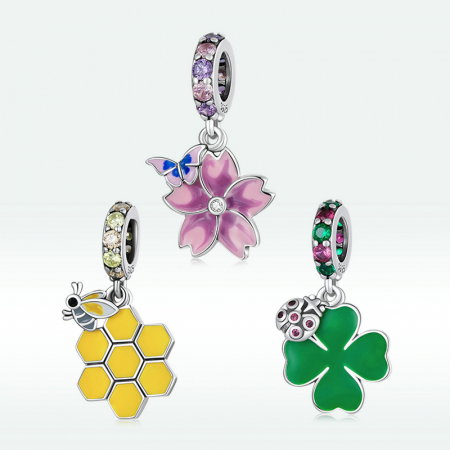 Pandantiv argint floare si fluture [8]