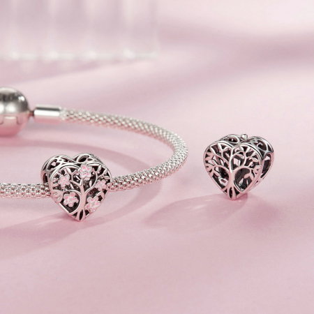 Pandantiv argint inimioara cu floarea vietii [6]