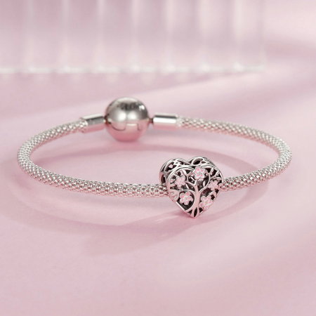 Pandantiv argint inimioara cu floarea vietii [5]