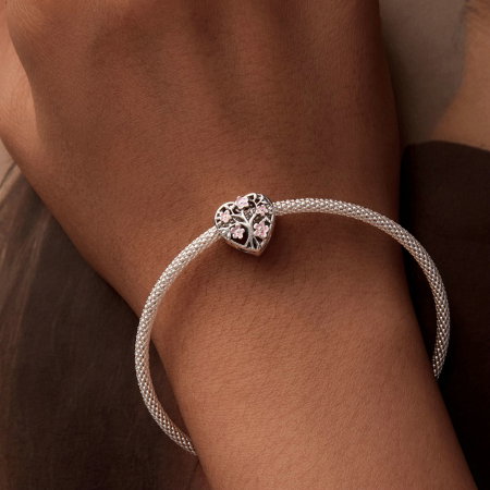 Pandantiv argint inimioara cu floarea vietii [4]