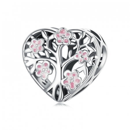 Pandantiv argint inimioara cu floarea vietii [16]