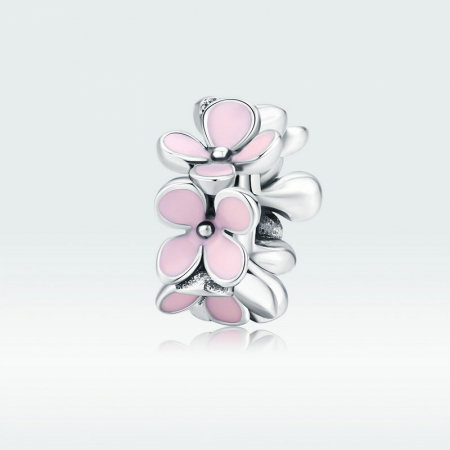 Pandantiv argint flori de cires  roz [4]