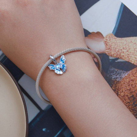 Pandantiv argint fluturas albastru [4]