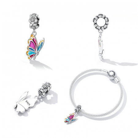 Pandantiv argint fluturas colorat [6]