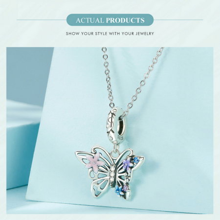 Pandantiv argint fluture si flori [17]