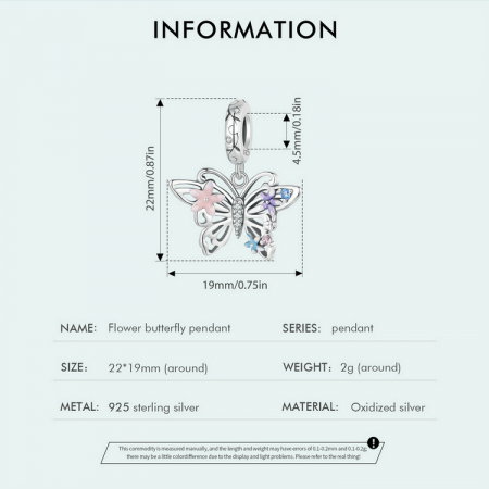 Pandantiv argint fluture si flori [14]