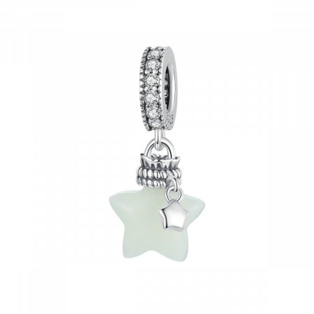 Pandantiv argint fosforescent cu steluta