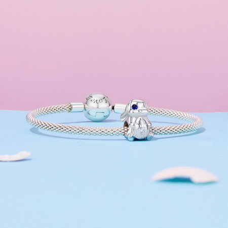 Pandantiv argint iepuras cu ou de Paste [5]