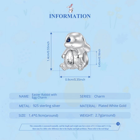 Pandantiv argint iepuras cu ou de Paste [11]