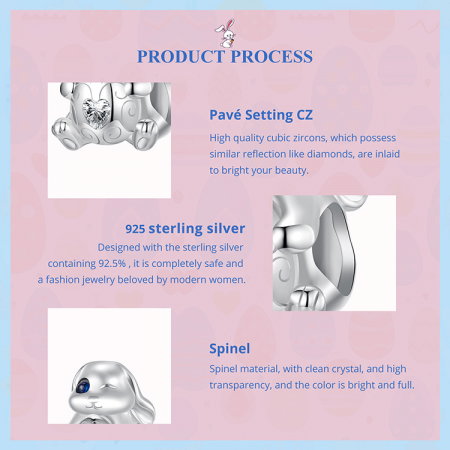 Pandantiv argint iepuras cu ou de Paste [10]