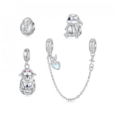 Pandantiv argint iepuras cu ou de Paste [18]