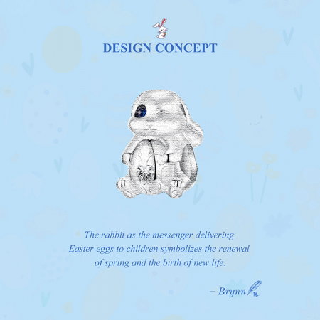 Pandantiv argint iepuras cu ou de Paste [9]