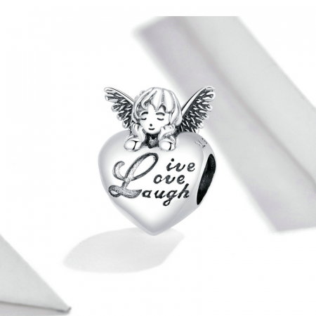 Pandantiv argint inimioara cu ingeras [1]