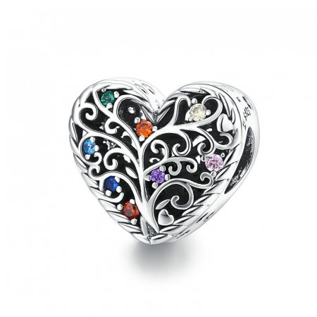 Pandantiv argint inima cu copacul vietii