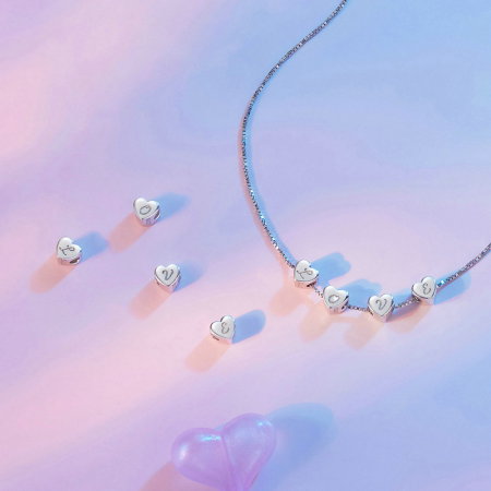 Pandantiv argint inima cu litera L [10]