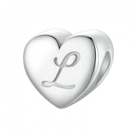 Pandantiv argint inima cu litera L