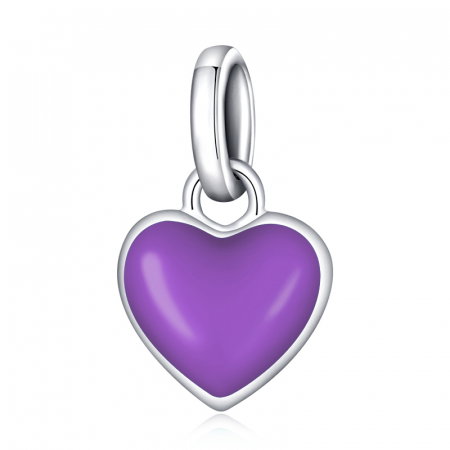 Pandantiv argint inima mov