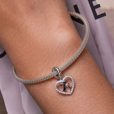 Pandantiv argint inima si litera A [4]