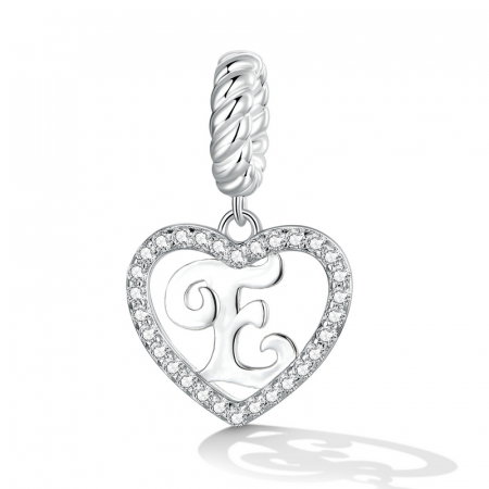 Pandantiv argint inima si litera E [1]