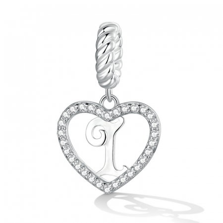 Pandantiv argint inima si litera I [1]