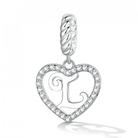 Pandantiv argint inima si litera L [1]