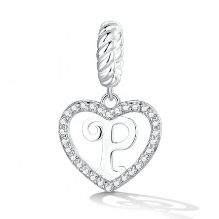 Pandantiv argint inima si litera P [1]