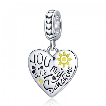 Pandantiv argint inima - Tu esti raza mea de soare!