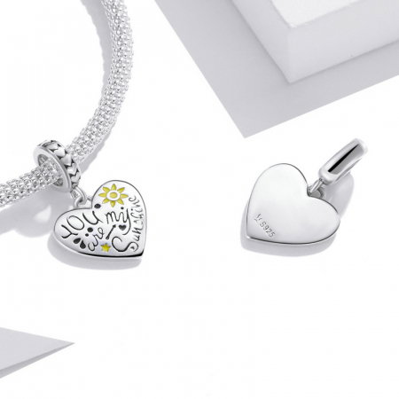 Pandantiv argint inima - Tu esti raza mea de soare! [2]