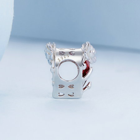 Pandantiv argint inimioara cu floare January [1]