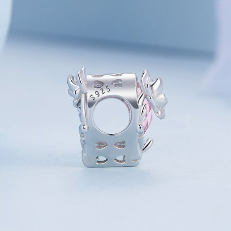 Pandantiv argint inimioara cu floare October hope [2]