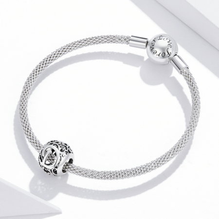 Pandantiv argint litera D floral [2]