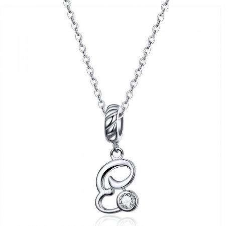 Pandantiv argint litera E cu zirconiu [2]