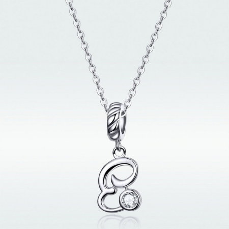 Pandantiv argint litera E cu zirconiu [3]