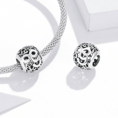 Pandantiv argint litera G floral [4]