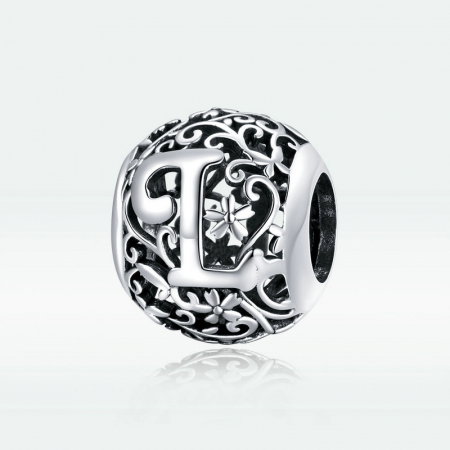 Pandantiv argint litera L floral [4]