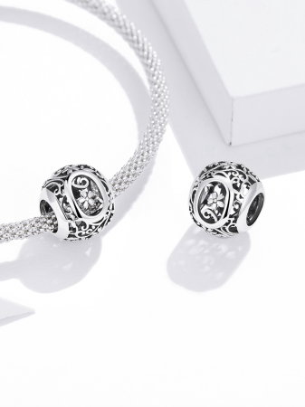 Pandantiv argint litera O floral [1]