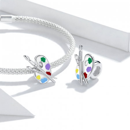 Pandantiv argint paleta si pensule [3]