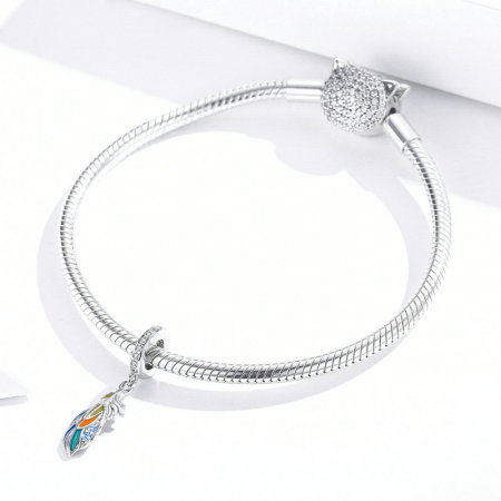 Pandantiv argint  pene colorate [2]