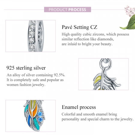 Pandantiv argint  pene colorate [4]